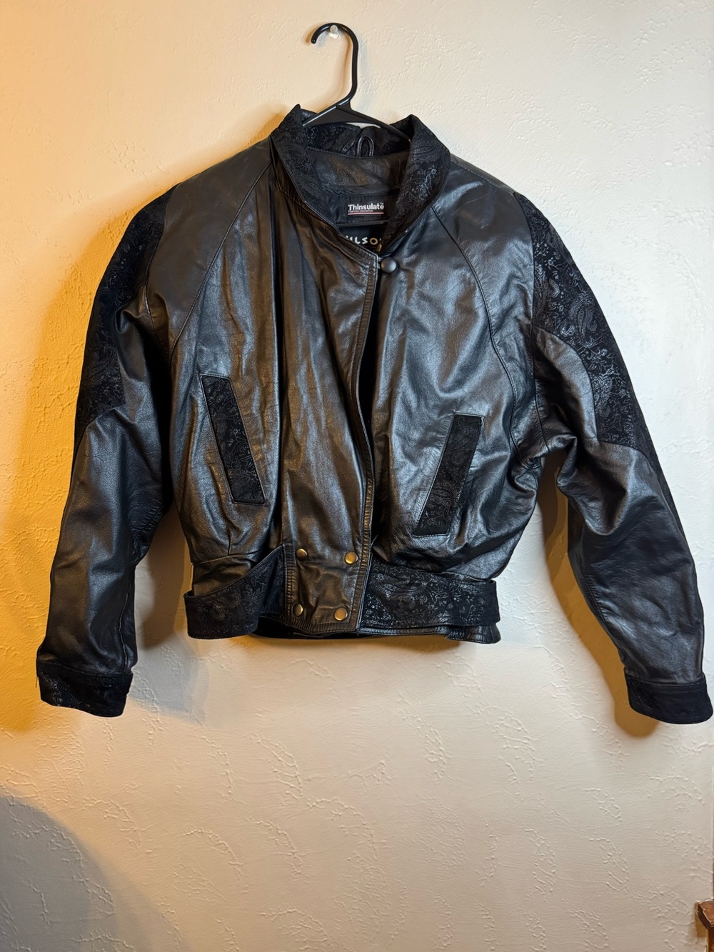 Wilson Black Women’s Leather Bomber Jacket